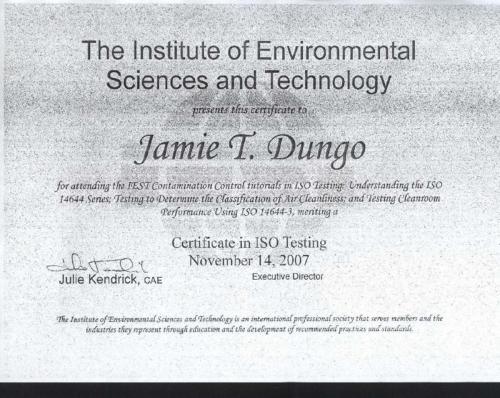 Certification Institute of Environmental Sciences and Technology